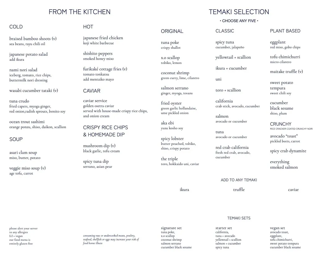 Nami Nori Williamsburg gluten-free menu and interior, photo 8 of 8