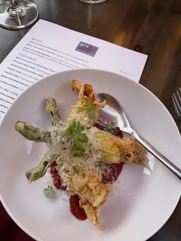 401k Food and Wine gluten-free menu and interior, photo 7 of 8