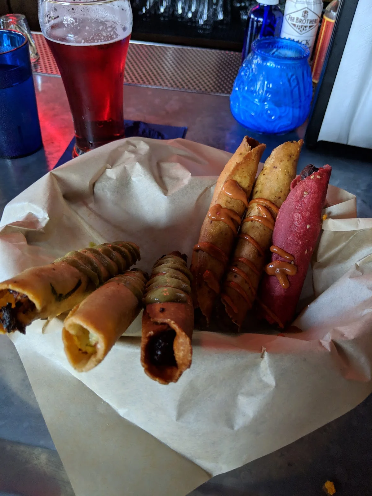 Hand-pressed taquitos at Kite String Cantina