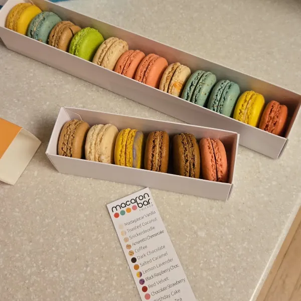 Macaron Bar gluten-free menu and interior, photo 3 of 4